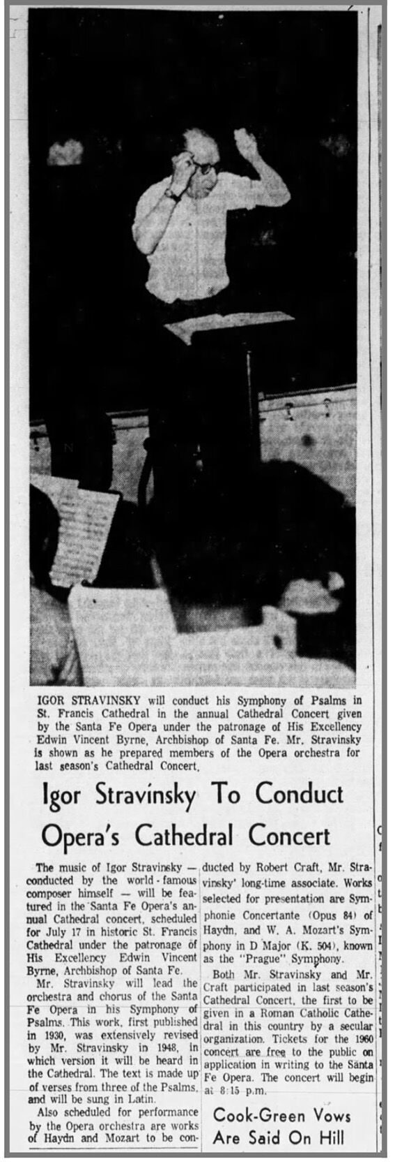 Stravinsky redux: Santa Fe Symphony recreates composer's 1960 concert in St. Francis cathedral